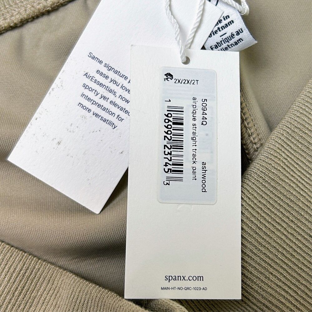 NWT Spanx Airpique Straight Track Pants Split Hem Ashwood Tan Travel 2X Petite - Picture 14 of 16